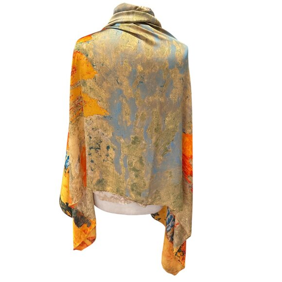 Large Scarf/Wrap With Autumn Landscape Print - Picture 4 of 5